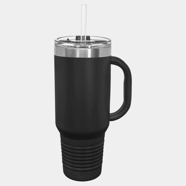 Victory - Polar Camel 40 oz. Black Travel Mug with Handle, Straw Included Thumbnail